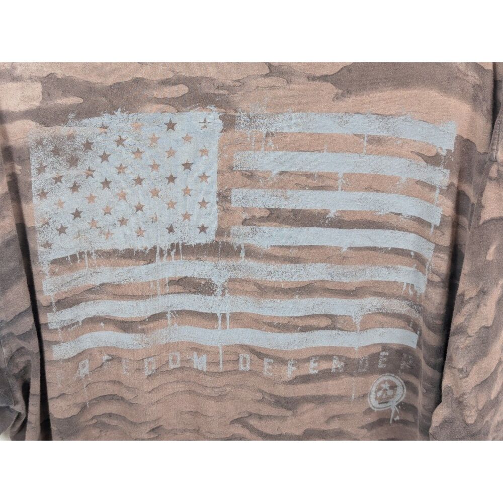 Affliction Freedom Defender Graphic Print T-Shirt Brown Men's Size 3XL/XXXL - Picture 11 of 11